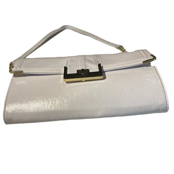 MARC FISHER, White/Gold Accents , Clutch/Shoulder bag, 7X1.5X12 - Picture 1 of 8
